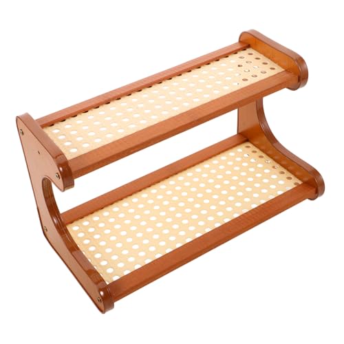 HEALEEP Mehrschichtiges Lagerregal Schreibtisch Bücherregal Lagerregale Pflanzenhalter Displayständer Displayregal Tischregal Tischplattenregal Büroregal Hellbrauner von HEALEEP