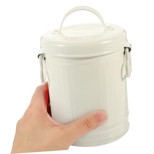 HEALEEP Metall Aufbewahrungseimer mit Deckel Desktop Mini Abfalleimer und Stifthalter Vielseitiger Schreibtisch Organizer für Kosmetik Stifte und Kleine Gegenstände Platzsparend und von HEALEEP