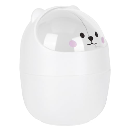 HEALEEP Mini Mülleimer mit Deckel Kunststoff Kleiner Tischabfalleimer für Büro Schlafzimmer und Studentenwohnheim Niedlicher Animal Trash Bin für Sauberen Arbeitsplatz und Kleine von HEALEEP