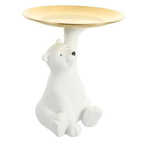 HEALEEP Nordische Schlüsselschale Eisbär Dekorative Bär Figur Schlüsselkasten Tablett Umweltfreundlich Stilvoll für Wohnzimmer und Eingangsbereich Geschenkidee von HEALEEP