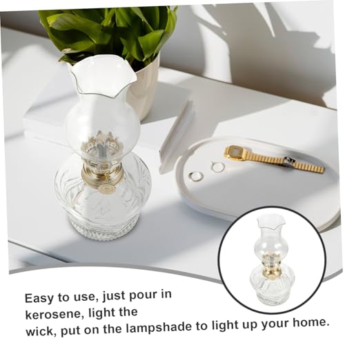 HEALEEP Rustikale Vintage Petroleumlampe aus Glas Dekorative Kerosinlampe für Innenräume Transparentes Windlicht für Wohnzimmer Schlafzimmer und Notfallbeleuchtung HEALEEP Rustikale Vintage Petroleumlampe aus Glas Dekorative Kerosinlampe für Innenräume Transparentes Windlicht für Wohnzimmer Schlafzimmer und Notfallbeleuchtung von HEALEEP
