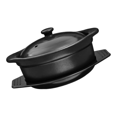 HEALEEP Schmortopf aus Keramik mit Deckel und Doppelgriffen Multifunktional für Eintöpfe Suppen und Hot Pot für Hausgebrauch Hitzebeständig und Leicht zu Reinigen von HEALEEP