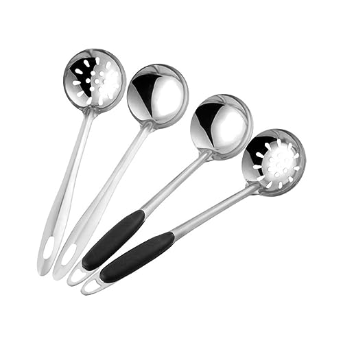 HEALEEP Schwarzer Suppenlöffel groß rostfrei Aufhängbarer Hot Pot Suppenlöffel Eindickerlöffel aus dicker Löffel mit langem Griff HEALEEP Schwarzer Suppenlöffel groß rostfrei Aufhängbarer Hot Pot Suppenlöffel Eindickerlöffel aus dicker Löffel mit langem Griff von HEALEEP