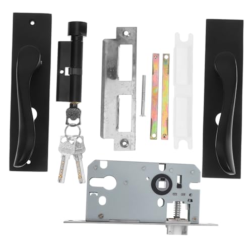 HEALEEP Türdrücker mit Schloss Robuste und Außentür für Schlafzimmer Schwarz mit Sicherheitsverschluss Geeignet für Verschiedene Türtypen Minimalistisches Design Hochwertiges Material HEALEEP Türdrücker mit Schloss Robuste und Außentür für Schlafzimmer Schwarz mit Sicherheitsverschluss Geeignet für Verschiedene Türtypen Minimalistisches Design Hochwertiges Material von HEALEEP