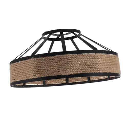 HEALEEP Vintage Hängelampe mit Juteseil und Eisenlampenschirm Retro Pendelleuchte für Esszimmer Industrial Style Durchmesser Fassung Dekorativer Lichtschutz für Rustikale Räume von HEALEEP