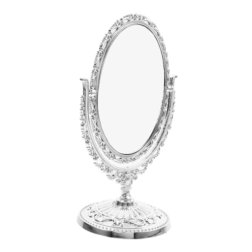 HEALEEP Vintage Oval Tischspiegel Doppelseitiger Schminkspiegel mit Drehfunktion für Schminktisch Schlafzimmer oder Badezimmer Design mit Robustem Stand und Einfacher HEALEEP Vintage Oval Tischspiegel Doppelseitiger Schminkspiegel mit Drehfunktion für Schminktisch Schlafzimmer oder Badezimmer Design mit Robustem Stand und Einfacher von HEALEEP