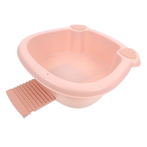 HEALEEP Waschbrett und Waschbecken Badezimmerutensilien Fußbad Reiniger für Toilettenschüsseln Wäscheeimer für die Handwäsche Haushaltsreinigung Trockner-Lüftungsreiniger-Kit Wanne pp Rosa von HEALEEP