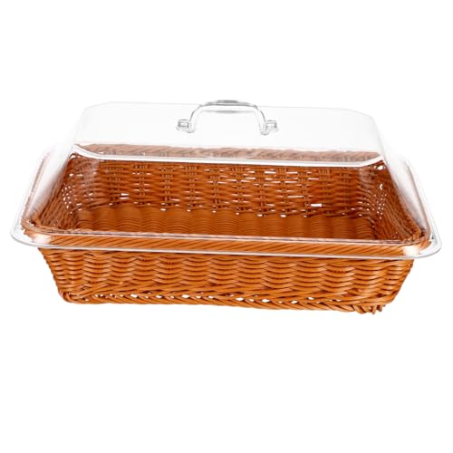HEALEEP Wickelkorb mit Deckel Simulierter Rattan Brotkorb Multifunktionaler Aufbewahrungskorb für Obst und Snacks für Küche Picknick und Zuhause HEALEEP Wickelkorb mit Deckel Simulierter Rattan Brotkorb Multifunktionaler Aufbewahrungskorb für Obst und Snacks für Küche Picknick und Zuhause von HEALEEP