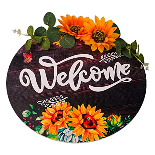 HEALEEP Holzschild Für Tür Hängeschild Aus Holz Rundes Türschild Mit Sonnenblume Veranda Dekoration Haus Innendekoration Wetterfest Einfach Anzubringen HEALEEP Holzschild Für Tür Hängeschild Aus Holz Rundes Türschild Mit Sonnenblume Veranda Dekoration Haus Innendekoration Wetterfest Einfach Anzubringen von HEALEEP