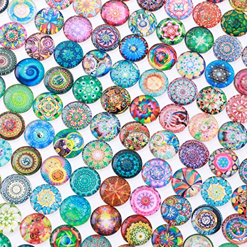 Healifty Mosaikfliesen, rund, Mosaik-Glas, für Bastelarbeiten, 14 mm, gemischt, 200 Stück von Healifty