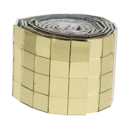 HEALLILY 1 Rolle Selbstklebende Mini Spiegel Echtglas Spiegel Mosaik Fliesen Aufkleber Fliesenaufkleber Basteln für Küchen Bädern Fliesen Dekorative Handwerk DIY Golden von HEALLILY