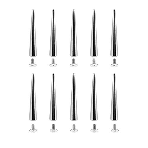 HEALLILY 10 Stück Flecken Nieten Kegel Form Metall Kralle Perlen Nagelkopf Punk Bolzen Niet Spike für Leder Handwerk Kleidung Gürteltasche Schuhe Schmuckherstellung von HEALLILY