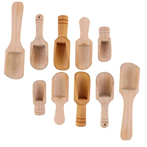 HEALLILY 10 Stück Teiliges Holz Salzlöffel Kleine Gewürzschaufeln Verschiedene Robuste Küchenlöffel Für Tee Salz Gewürze Praktisch Langlebig Ergonomisch von HEALLILY