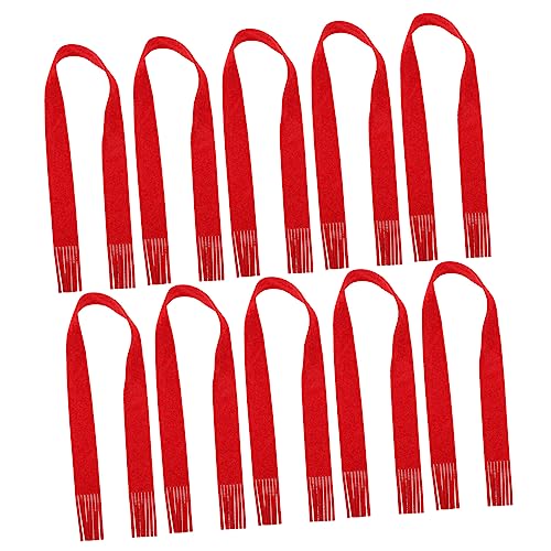 HEALLILY 10 x rote doppelseitige beflockte Mini-Schals, weicher Stoff, Puppenzubehör, Weinflaschen-Dekoration, Weihnachtsdekoration, Party-Ornament von HEALLILY
