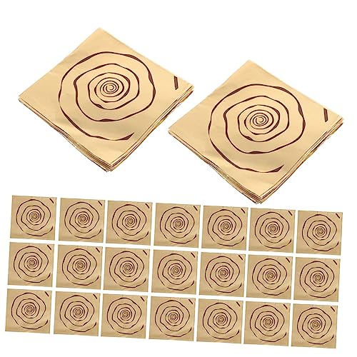 HEALLILY 100 Stück Goldfarbene Bonbon-Aluminiumfolien-Verpackungen für Schokoladenverpackungen, Lebensmittelqualität, Geschenkpapier für hausgemachte Süßigkeiten, Karamell, Nougats, Basteln, geeignet von HEALLILY
