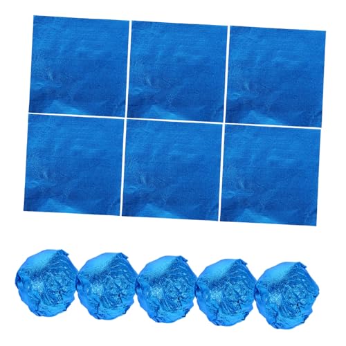HEALLILY 100 Stück farbige Aluminiumfolie, Süßigkeitenverpackungen, schälende Textur, glänzende Oberfläche, lebensmittelecht, Schokoladenverpackungspapier für selbstgemachte Süßigkeiten und von HEALLILY