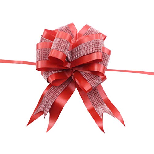 HEALLILY Schleifen & Bänder - 10 Stück Rote Geschenkband Bogen Für Hochzeit Geburtstag Und Festliche Dekoration Hochwertige Diamant-Lace Für DIY Projekte von HEALLILY