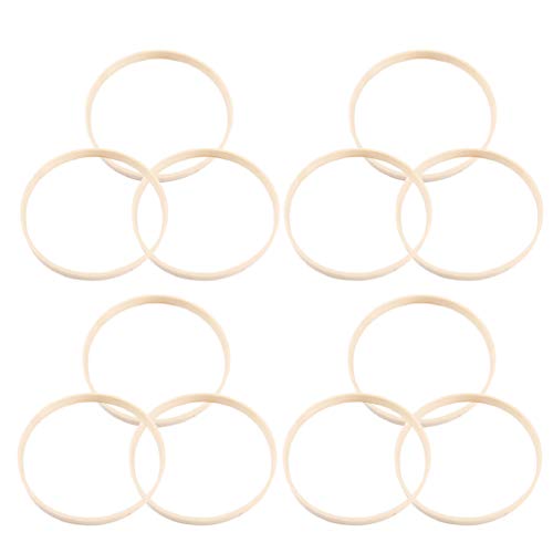 HEALLILY 12 Stücke Bambus Ringe Drahtring zum Basteln Holzring Kreise für Traumfänger Ring Makramee Ring Floristik DIY Handwerk Traumfänger Machen Dekoration Zubehör 26cm von HEALLILY