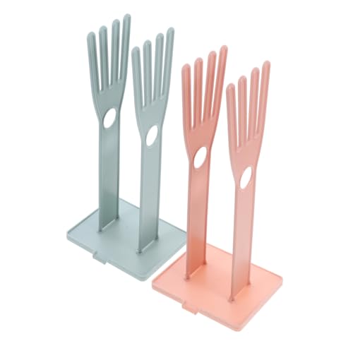 HEALLILY 2 Stück Glove Drying Rack Teiliges Abtropfgestell für Handschuhe Küchenutensilien Abnehmbarer und Praktischer Handschuhhalter Rosa und Hellblau zum Trocknen von Geschirrtüchern und von HEALLILY
