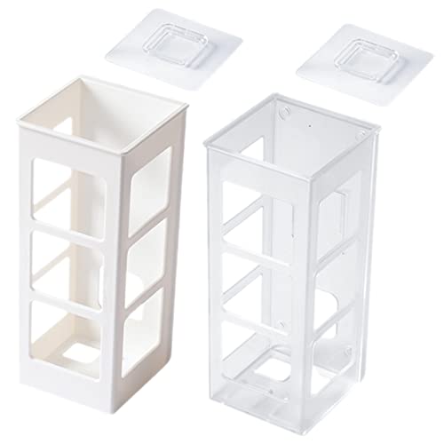 HEALLILY Haartrocknerhalter Wandmontage 2 Stück Selbstklebend Kein Bohren Organizer Für Haartrockner Und Lockenstäbe Kunststoff Transparent Und Weiß Für Badezimmer Und Friseursalons von HEALLILY