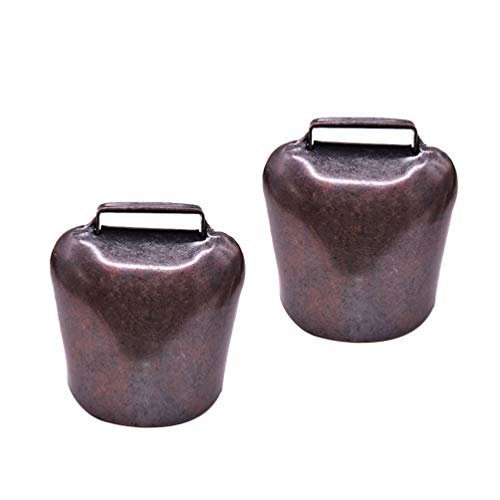 HEALLILY 2 Stücke Kuhglocke Ziegenglocke Klingelglocke Hängende Glocke kleine Antike Eisen Glocke 6,3 x 4,8 x 3 cm 62g von HEALLILY