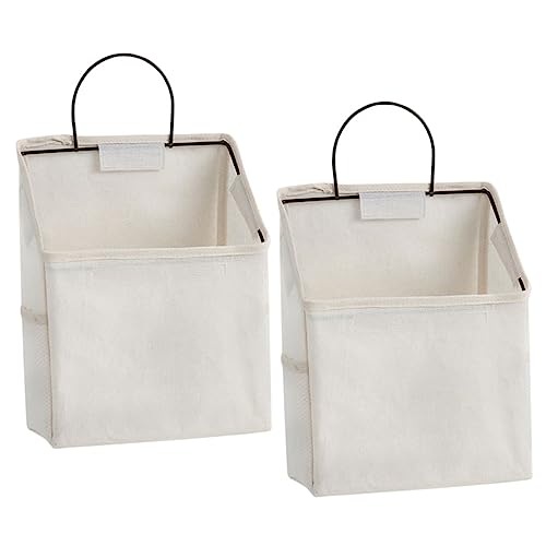 HEALLILY 2 x Wand-Aufbewahrungstaschen, Baumwoll-Organizer mit klebrigen Haken für Badezimmer, Küche, Schlafzimmer, Tür, Hängetasche, Organizer für kleine Gegenstände HEALLILY 2 x Wand-Aufbewahrungstaschen, Baumwoll-Organizer mit klebrigen Haken für Badezimmer, Küche, Schlafzimmer, Tür, Hängetasche, Organizer für kleine Gegenstände von HEALLILY