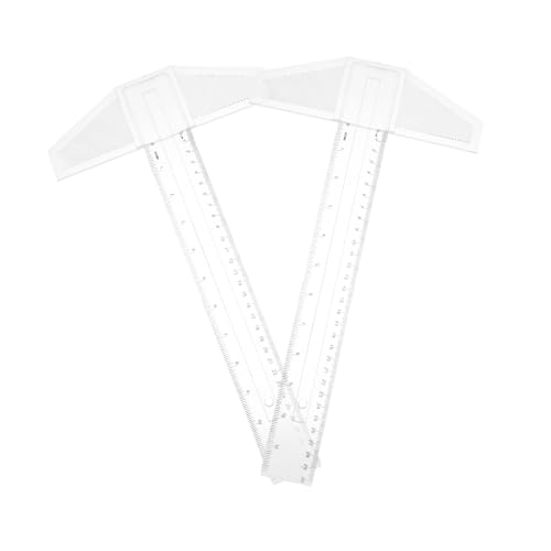 HEALLILY 2 x geformtes Lineal, Skala, Zeichenlineal für Künstler, Architekten, präzises Messwerkzeug für DIY-Projekte, Basteln und Layout-Überprüfung von HEALLILY
