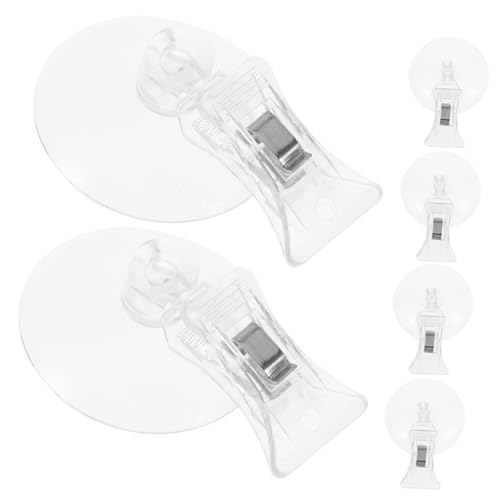 HEALLILY 6 Stück Saugnapf Clips für Werbung Starke Saugnapf Haken aus Kunststoff Multifunktionale Anwendung für Supermärkte Geschäfte und Aquarien von HEALLILY