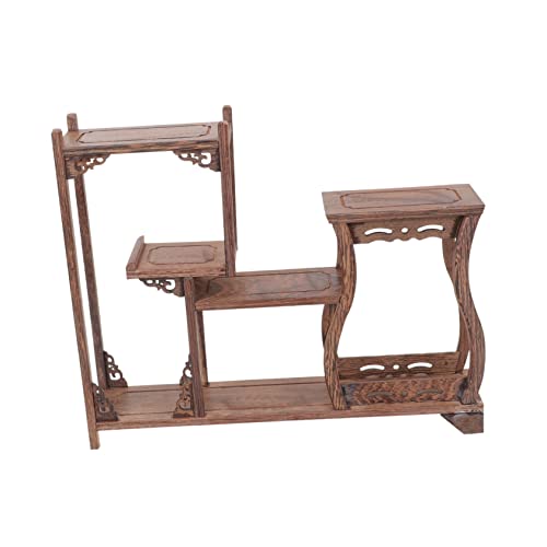 HEALLILY Antikes Kurio-Regal aus Holz, Dekorständer für Teedosen, Sammlerstücke, chinesisches Design für rustikale skandinavische Innenräume HEALLILY Antikes Kurio-Regal aus Holz, Dekorständer für Teedosen, Sammlerstücke, chinesisches Design für rustikale skandinavische Innenräume von HEALLILY