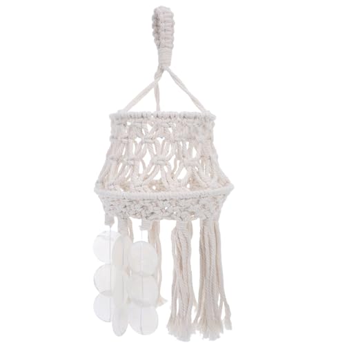 HEALLILY Boho Lampshade aus Handgewebter Baumwolle Atmungsaktiver Tischlampenschirm Sanfte Lichtstreuung Leichter Ersatz für Schreibtischlampen Stilvolle Wohnraumdekoration von HEALLILY
