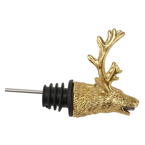 HEALLILY Creative Sika Weinflaschenausgießer mit Hirschkopf, sicherer Sitz, Likörspender für Standardflaschen, einzigartiges Tierdesign für Zuhause und Party von HEALLILY
