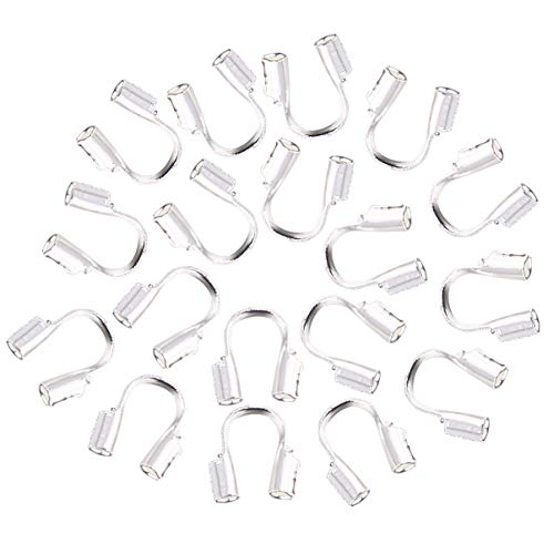 HEALLILY Draht Wächter Kabel Fingerhüte Draht Thread Protector Terminatoren u geformte Kappe Endspitze für Schmuck Machen 200pcs (Silber) von HEALLILY