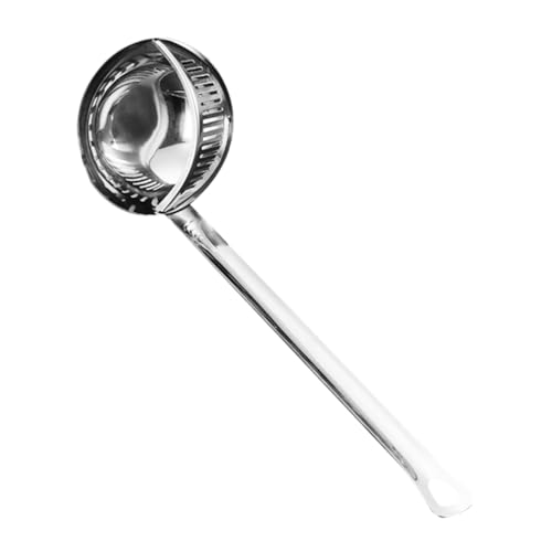 HEALLILY Edelstahl-Schaufel mit langem Griff, Ölfilter, Löffel, hitzebeständig, Küchensieb für Zuhause Kochen und Suppe von HEALLILY