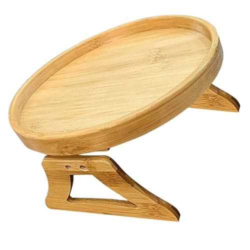 HEALLILY Holz Sofa Armlehnen Tablett Rund Klappbar Stabiles Beistelltisch Ablage für Getränke Snacks Desserts Wohnzimmer Wohnzimmermöbel HEALLILY Holz Sofa Armlehnen Tablett Rund Klappbar Stabiles Beistelltisch Ablage für Getränke Snacks Desserts Wohnzimmer Wohnzimmermöbel von HEALLILY