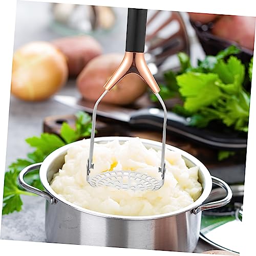 HEALLILY Kartoffelstampfer aus Edelstahl, praktische Gemüsepresse für glatte Kartoffelpüree und pürierte Früchte, leicht mit komfortablem Griff für die Küche von HEALLILY
