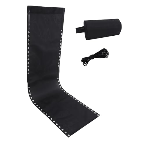 HEALLILY Klappstuhl Bezug Für Outdoor Liegestuhl Schwarzes Stoffmaterial Mit Kissen Und Seil Faltstuhl Bezug Für Balkon Strand Und Camping von HEALLILY