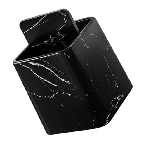 HEALLILY Kleiner Mülleimer mit Deckel im Marmor Design Kompakter Desktop Abfalleimer für Wohnzimmer Küche Schlafzimmer Badezimmer und Büro Robust und Leicht zu Reinigen Vielseitig von HEALLILY