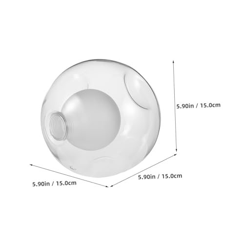 HEALLILY Lampenschirm aus klarem Glas, kugelförmig, mit dreifach vertieftem Design, hitzebeständig, für Deckenleuchter, Wandleuchter und Tischlampen, weiche diffuse Beleuchtung für moderne Innenräume von HEALLILY