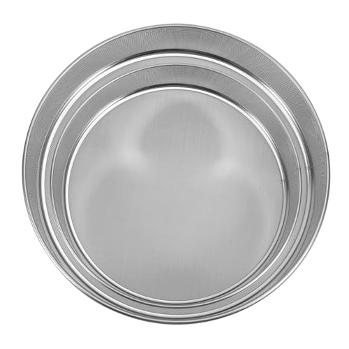 HEALLILY Mehlsieb aus Edelstahl, feinmaschig, Handsieb zum Backen und multifunktionales Sieb für Puderzucker, Kakaomehl, Staubwischen, 2 Stück von HEALLILY