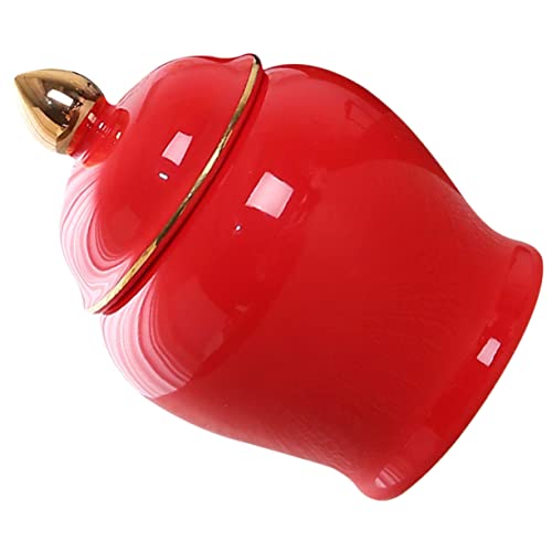 HEALLILY Mini-Teedose im Retro-Stil aus Keramik mit versiegeltem Deckel, bruchfest, Aufbewahrungsdose für Tee, getrocknete Lebensmittel, Snacks, Kaffee, multifunktional, Aufbewahrungszubehör, Rot HEALLILY Mini-Teedose im Retro-Stil aus Keramik mit versiegeltem Deckel, bruchfest, Aufbewahrungsdose für Tee, getrocknete Lebensmittel, Snacks, Kaffee, multifunktional, Aufbewahrungszubehör, Rot von HEALLILY