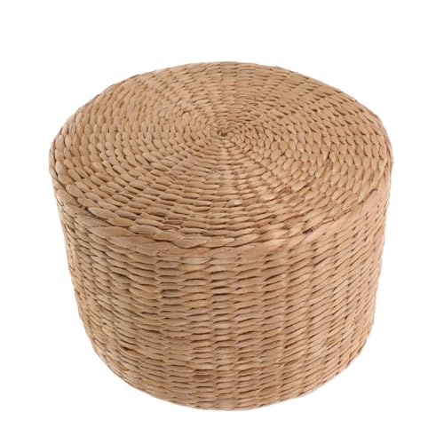 HEALLILY Multifunktionaler Kinderhocker aus Handgewebtem Gras Kleiner Tragbarer Sitzhocker für Garten und Küche Robuster und Natürlicher Woven Stool als Schuhwechselbank für Kleinkinder von HEALLILY