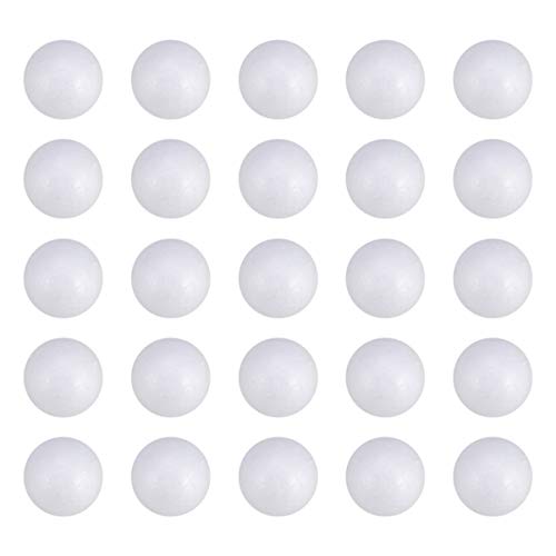 HEALLILY Styroporkugeln Schaumkugeln Styroporbälle Weihnachtskugeln für DIY Basteln Kunst Handwerk Heimwerk Material Weihnachtsanhänger Christbaumschmuck Weiß 50 Stück (Solide 6cm) von HEALLILY