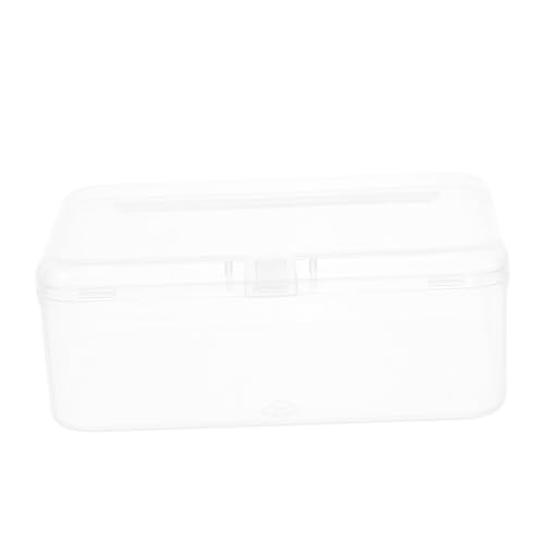 HEALLILY Transparente kleine transparente Kunststoff-Aufbewahrungsbox mit Scharnierdeckel, stapelbar, rechteckig und quadratisch, Organizer für Bastelarbeiten, Schmuck, Zubehör und Aufbewahrung von HEALLILY