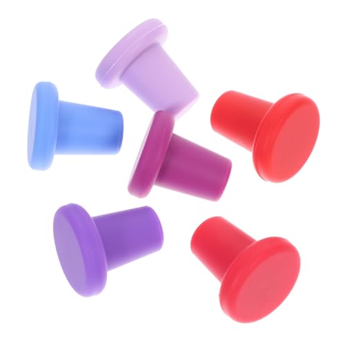 HEALLILY Weinflaschenverschluss aus Silikon, wiederverwendbar, luftdicht, hält Frischhaltung, Weinstopfen aus lebensmittelechtem flexiblem Silikon für Partys und Geschenke, 6 Stück von HEALLILY