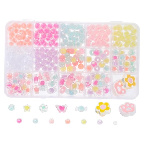 HEALSOPTHY 1 Satz DIY Bastelperlen Set für Acrylperlen für Armbänder Buntes Bastelmaterial für Schmuckdesign Geeignet für Handarbeiten und HEALSOPTHY 1 Satz DIY Bastelperlen Set für Acrylperlen für Armbänder Buntes Bastelmaterial für Schmuckdesign Geeignet für Handarbeiten und von HEALSOPTHY