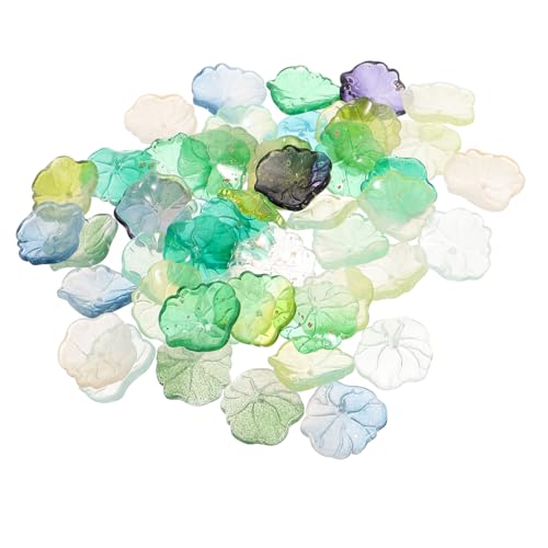 HEALSOPTHY 1 Satz Kunstblätter Lotusblätter Für Garten Teich Und Aquariendekoration Acrylblätter Mixed Colors DIY Bastelbedarf Für Projekte 50 Stück von HEALSOPTHY
