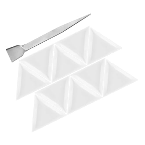 HEALSOPTHY 1 Satz Pinzette mit Schaufel und Kunststoff Dreiecksortierschalen für Organisation von Perlen und Strasssteinen Teiliges Schmuckherstellungsset mit Sortierplatten und Pinzette HEALSOPTHY 1 Satz Pinzette mit Schaufel und Kunststoff Dreiecksortierschalen für Organisation von Perlen und Strasssteinen Teiliges Schmuckherstellungsset mit Sortierplatten und Pinzette von HEALSOPTHY