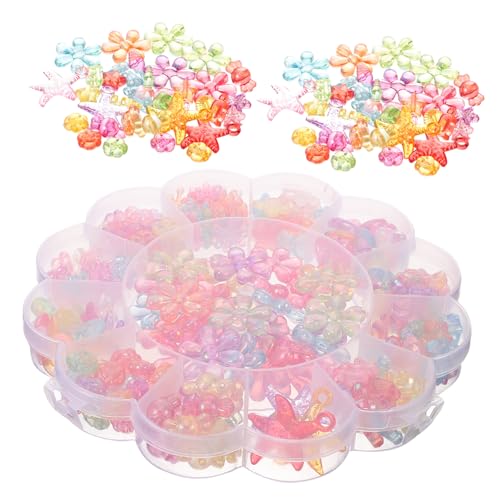 HEALSOPTHY 1 Schachtel Acryl Perlen mit Blumen Seesternformen Glitzernde DIY Schmuckperlen für Armbänder Sichere Bruchfeste Bastelperlen für Kreative Schmuckherstellung Vielseitig und HEALSOPTHY 1 Schachtel Acryl Perlen mit Blumen Seesternformen Glitzernde DIY Schmuckperlen für Armbänder Sichere Bruchfeste Bastelperlen für Kreative Schmuckherstellung Vielseitig und von HEALSOPTHY