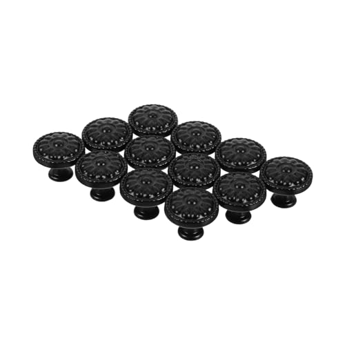 HEALSOPTHY 1 Set Runde Schubladenknöpfe: Runde, Schwarze Schubladenknöpfe Aus Aluminiumlegierung Mit Blumenmotiv – Matte Schrankgriffe Für Schlafzimmer, Küche, Kommoden, Schränke, Büro HEALSOPTHY 1 Set Runde Schubladenknöpfe: Runde, Schwarze Schubladenknöpfe Aus Aluminiumlegierung Mit Blumenmotiv – Matte Schrankgriffe Für Schlafzimmer, Küche, Kommoden, Schränke, Büro von HEALSOPTHY
