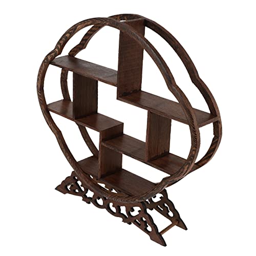 HEALSOPTHY 1stück Massives Holzregal Retro Antikes Aus Rosenholz Vintage Ausstellungsstand Ohne Dekorationen Schneeball-Form Für Wohnzimmer Restaurant Und Teestube von HEALSOPTHY